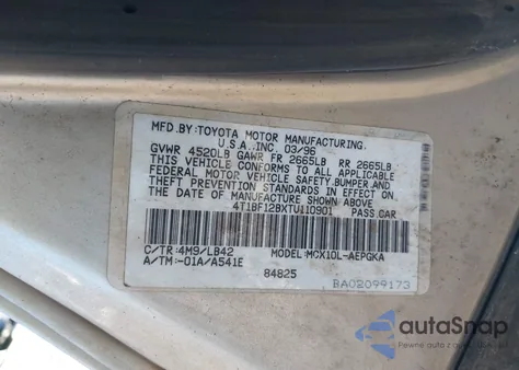 1996 Toyota Avalon Xl/Xls из США, поврежденный, VIN 4T1BF12BXTU110901